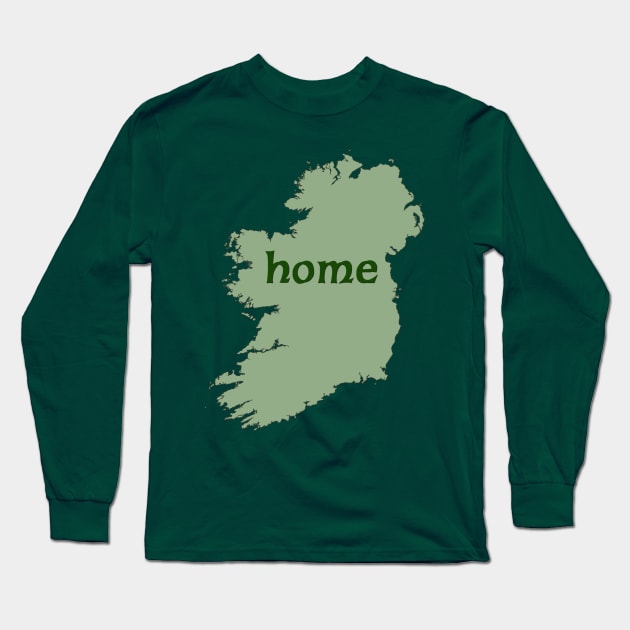 Irish Map with Word HOME Long Sleeve T-Shirt by Scarebaby